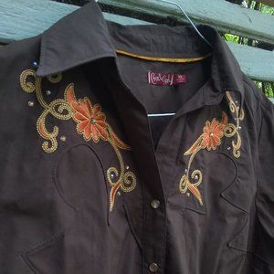 Cruel Girl Western Button-up, Bedazzled Sparkle XL